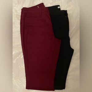 hi :) i am selling this burgundy highrise jeggings & blk ripped jeggings bundle